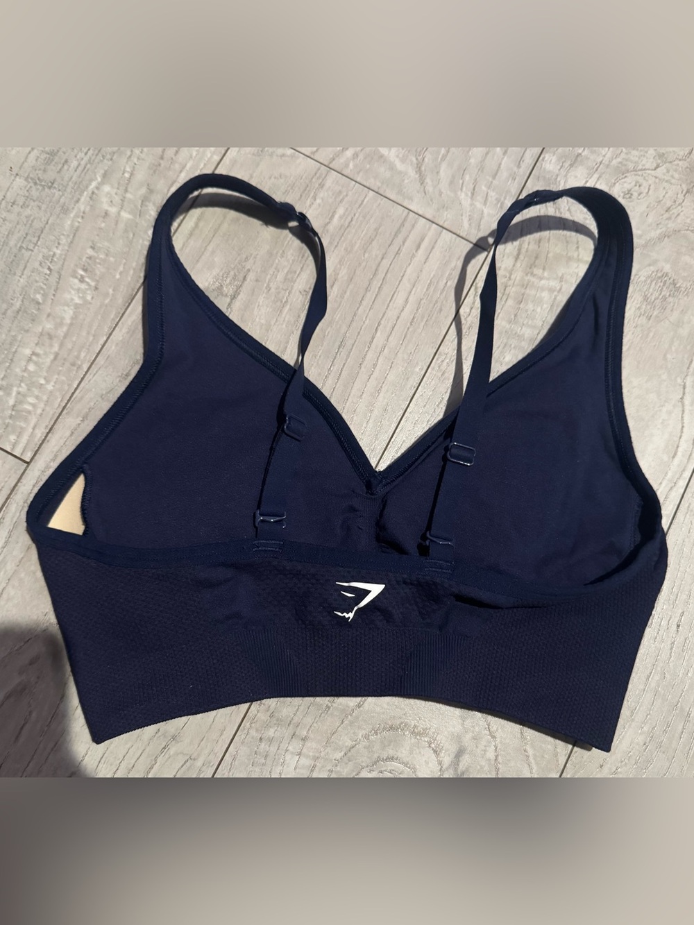 Gymshark Deep Navy Seamless Adjustable-Strap Sports Bra with pads